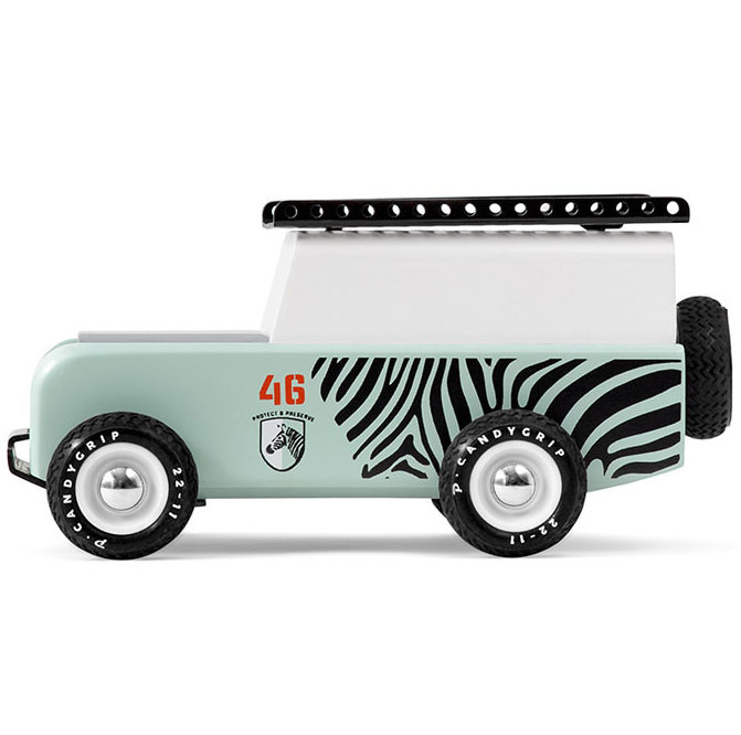 Voiture jouet en bois vintage Sahara Zebra Candylab Toys - Dröm