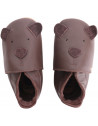 Chaussons bébé en cuir Soft Sole "Lionceau Chocolat"