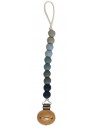 Attache tétine en bois et perles de silicone Ombre "Bleu" Chewies & More