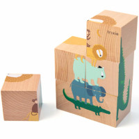 Cubes en bois "Puzzle Animaux" (2 ans et +)