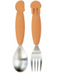 Set de 2 couverts en inox et silicone "Sea Friends Moutarde" (12 mois et +)