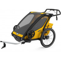 Chariot Sport 2 "Black/Spectra Yellow" (Remorque-vélo, Poussette & Jogger 2 places)