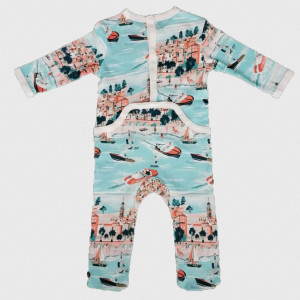Pyjama bébé avec pieds en jersey de coton bio "Riviera" Change ma couche