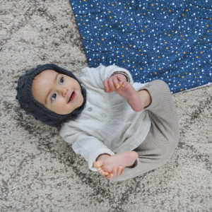 Couverture bébé nomade en coton bio "Granite" Carotte & Cie