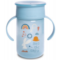 Tasse d'apprentissage bébé Trainer Cup 360° à anses "Forest Bleu" (340 ml) Suavinex