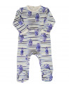 Pyjama bébé avec pieds en jersey de coton bio "Marinière" Changemacouche