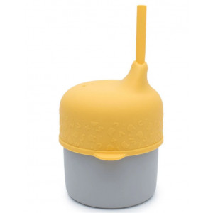 Bec anti-fuite + mini paille pour gobelet en silicone "Jaune" We Might be Tiny