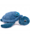 Peluche Ptipotos Tortue Maman + Bébé "Bleu" (29 cm)