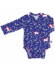 Body manches longues kimono en jersey de coton bio "Licorne" OUTLET