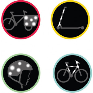 Stickers réflechissants pour vélo enfant et accessoires "Fleurs" Rainette