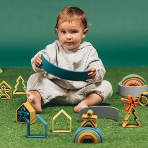 Jouets bébé et enfant en silicone Arc en ciel "Nature" (6 pièces) dena toys