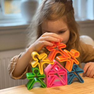 Jouets bébé enfant en silicone Animaux "Neon" (4 pièces) dena toys