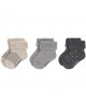 Chaussettes bébé Naissance en coton bio bouclette "Gris" (x3)
