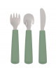Set de 3 couverts en inox et silicone "Vert Sauge" (12 mois et +)