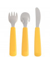 Set de 3 couverts en inox et silicone "Jaune" (12 mois et +)
