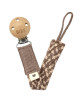 Attache sucette en coton bio Paci Braid "Chêne/Vanille"