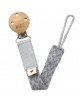 Attache sucette en coton bio Paci Braid "Gris Nuage/Gris Fer"