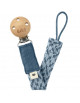 Attache sucette en coton bio Paci Braid "Petrole/Bleu Layette"