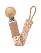 Attache sucette en coton bio Paci Braid "Rose Poudré/Ivoire"