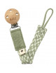 Attache sucette en coton bio Paci Braid "Vert Sauge/Ivoire"