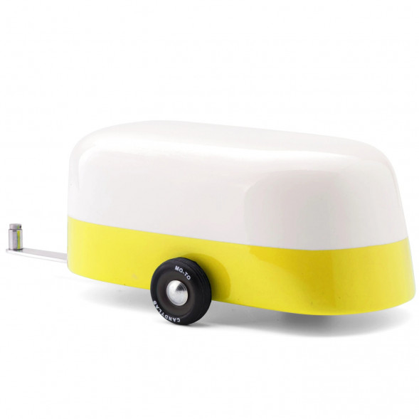 Caravane en bois "Camper Yellow" (20,3 cm)