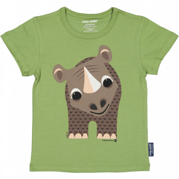 T-shirt manches courtes en coton bio "Mibo Rhinocéros"
