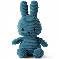 Peluche Miffy en velours côtelé "Bleu atlantique" (23 cm) Bon Ton Toys
