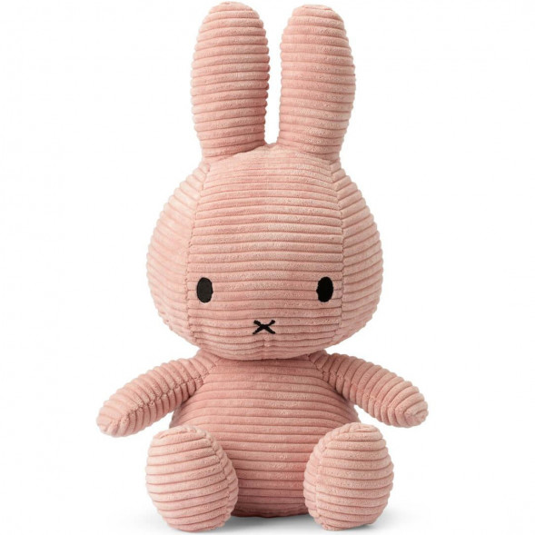 Peluche Lapin Miffy en velours côtelé (33 cm) "Rose"  Bon Ton Toys