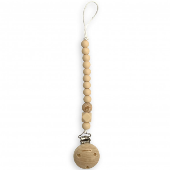 Attache tétine en perles de silicone avec clip en bois Elephant Gravé "Navaho" Chewies & More