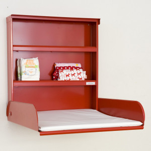 Table à langer rabattable en métal Fifi "Rouge" Bybo Design