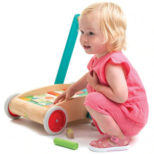 Chariot de Marche bébé en bois avec blocs (18 mois -3 ans) Tender Leaf Toys