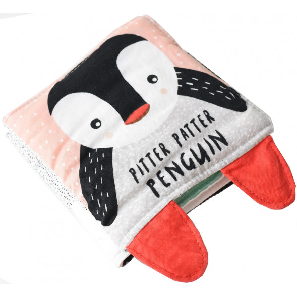 Livre d'éveil en coton bio "Pitter Patter Penguin" (0-18 mois)