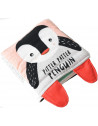 Livre d'éveil bébé tissu en coton bio "Pitter Patter Penguin" Wee Gallery