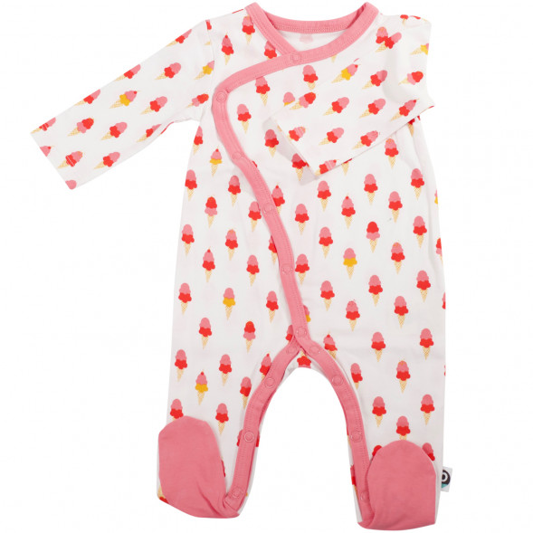 Pyjama bébé avec pieds en jersey de coton bio "Icecream" -outlet-