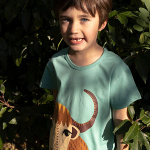 T-shirt enfant manches courtes en coton bio "Mibo Yak" Coq en Pâte