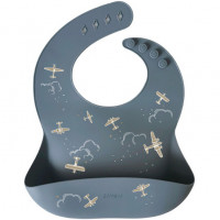 Bavoir à poche en silicone "Aviateur" (6-36 mois) Zakuw