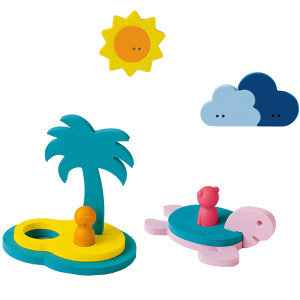 Jouet de Bain Puzzle en mousse "L île au trésor" (10 mois et +) Quut