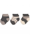 Chaussettes bébé Naissance en coton bio "Anthracite/Taupe" (x3)