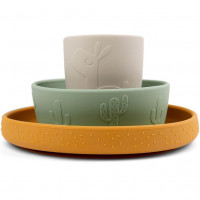 Coffret repas anti-dérapant en silicone "Lama Lalee"