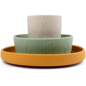 Coffret repas bébé anti-dérapant en silicone "Lama Lalee" Done by Deer