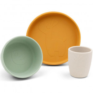 Coffret repas bébé anti-dérapant en silicone "Lama Lalee" Done by Deer