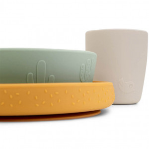 Coffret repas bébé anti-dérapant en silicone "Lama Lalee" Done by Deer