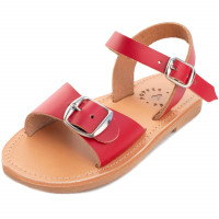 Sandales en cuir Egée "Rouge" -outlet-