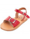 Sandales en cuir Egée "Rouge" -outlet-