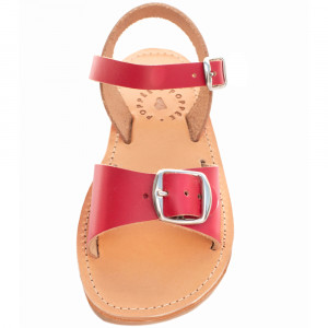 Sandales fille en cuir Egée "Rouge" Poppée