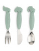 Set de 3 couverts en inox Easygrip "Deer friends Vert" (12 mois et +)