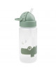 Gourde en plastique à paille (350 ml) "Croco Vert"