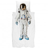 Housse de couette (140x200 cm) + Taie d'oreiller en coton bio "Astronaute" Snurk