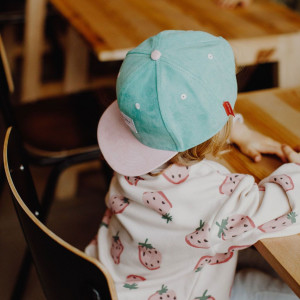 Casquette bébé enfant fille en daim "Green Blue" Hello Hossy