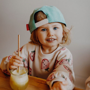 Casquette bébé enfant fille en daim "Green Blue" Hello Hossy